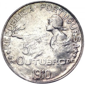 Portugal, Republik (1910-datum), 1 Escudo 1910
