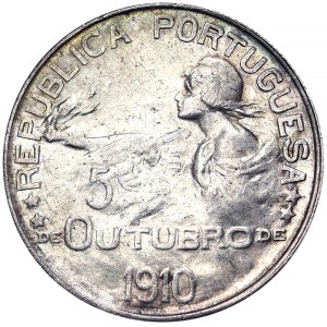 Portugal, Republic (1910-date), 1 Escudo 1910