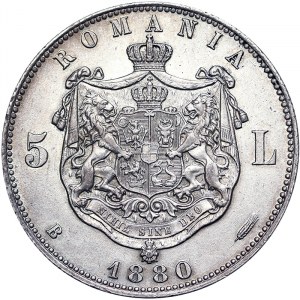 Rumunsko, kráľovstvo, Karol I. ako knieža (1866-1881) ako kráľ (1881-1914), 5 Lei 1880, Bukurešť