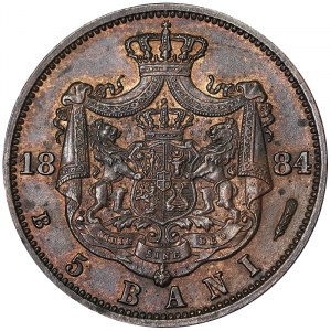 Rumänien, Königreich, Carol I. als Fürst (1866-1881) als König (1881-1914), 5 Bani 1884, Bukarest