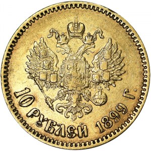 Rusko, impérium, Mikuláš II (1894-1917), 10 rubľov 1899, Petrohrad
