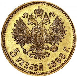 Russia, Impero, Nicola II (1894-1917), 5 rubli 1898, San Pietroburgo