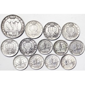 San Marino, San Marino, Seconda moneta della Repubblica (1931-1938), Lotto 13 pezzi.