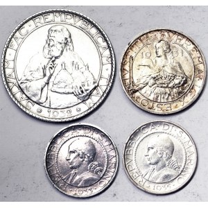 San Marino, San Marino, Republic Second coinage (1931-1938), Lot 4 pcs.