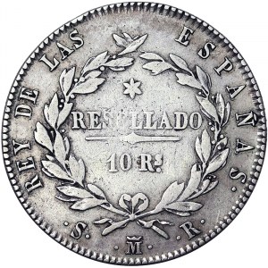 Španielsko, kráľovstvo, Ferdinand VII (1808-1833), 10 Reales 1821, Madrid