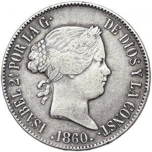 Španělsko, království, Isabel II (1833-1868), 10 Reales 1860, Madrid