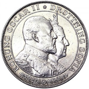 Svezia, Regno, Oscar II (1872-1907), 2 corone 1907