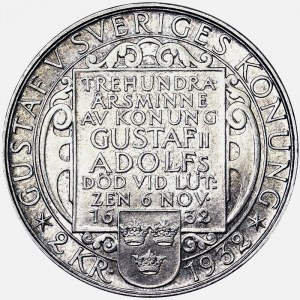 Szwecja, Królestwo, Gustaw V (1907-1950), 2 korony 1932 r.