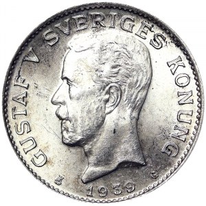 Švédsko, království, Gustav V. (1907-1950), koruna 1939