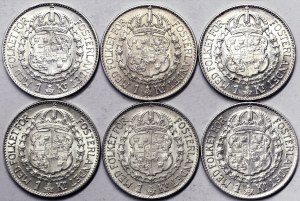 Svezia, Regno, Gustavo V (1907-1950), 1 corona Lotto 6 pezzi.