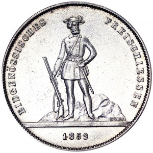 Szwajcaria, Konfederacja Szwajcarska (1848 - zm.), 5 franków 1859, Berno