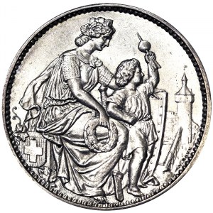 Švajčiarsko, Švajčiarska konfederácia (1848-dátum), 5 frankov 1865, Bern