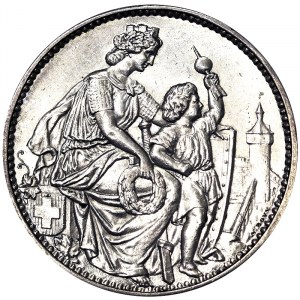 Svizzera, Confederazione Svizzera (1848-data), 5 franchi 1865, Berna