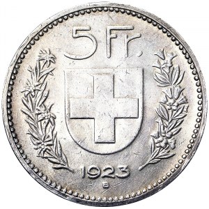 Schweiz, Schweizerische Eidgenossenschaft (1848-datum), 5 Franken 1923, Bern