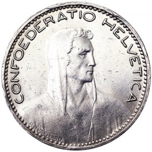 Suisse, Confédération suisse (1848-date), 5 Francs 1923, Berne