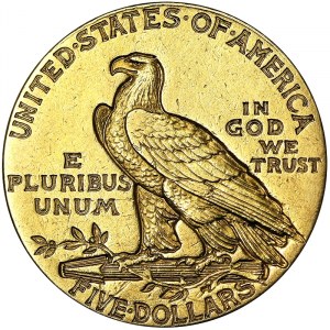 États-Unis, 5 dollars (tête d'Indien) 1913, Phildelphia