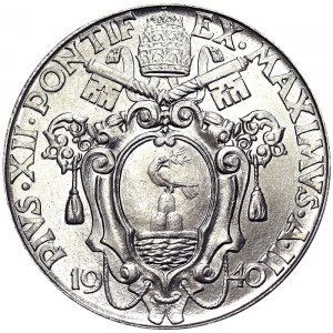 Vatikán (1929-dátum), Pio XII (1939-1958), 2 Lire 1940, Rím