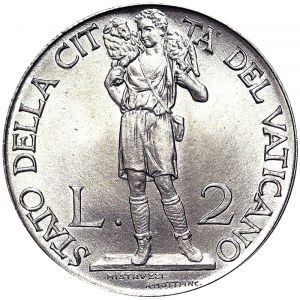 Vatican City (1929-date), Pio XII (1939-1958), 2 Lire 1940, Rome