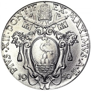 Watykan (1929 - zm.), Pio XII (1939-1958), 1 lir 1940, Rzym