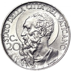 Città del Vaticano (1929-data), Pio XII (1939-1958), 20 Centesimi 1940, Roma