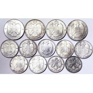 Yougoslavie, Royaume, Pierre II (1934-1945), Argent Lot 13 pcs.