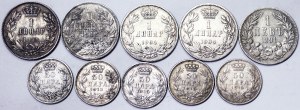 Lots de pièces du monde, Lot d'argent 10 pcs.