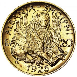 Albánsko, kráľovstvo, Zog I (1926-1939), 20 Franga Ari 1926, Rím