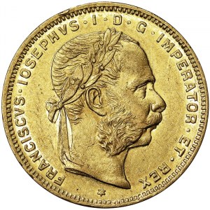 Austria, Impero austro-ungarico, Francesco Giuseppe I (1848-1916), 8 Gulden (20 franchi) 1878, Vienna