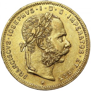 Austria, Impero austro-ungarico, Francesco Giuseppe I (1848-1916), 8 Gulden (20 franchi) 1881, Vienna