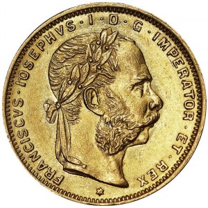 Austria, Impero austro-ungarico, Francesco Giuseppe I (1848-1916), 8 Gulden (20 franchi) 1889, Vienna