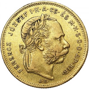 Rakousko, Rakousko-Uhersko, František Josef I. (1848-1916), 8 forintů 1875, Kremnice