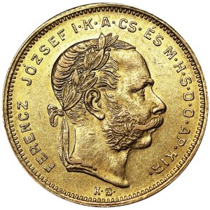Rakousko, Rakousko-Uhersko, František Josef I. (1848-1916), 8 forintů 1878, Kremnice