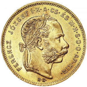 Austria, Austro-Hungarian Empire, Franz Joseph I (1848-1916), 8 Forint 1879, Kremnitz