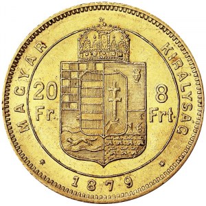 Austria, Austro-Hungarian Empire, Franz Joseph I (1848-1916), 8 Forint 1879, Kremnitz