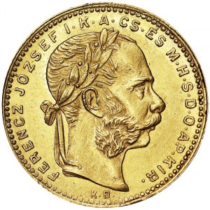 Rakousko, Rakousko-Uhersko, František Josef I. (1848-1916), 8 forintů 1880, Kremnice