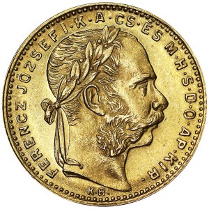 Rakousko, Rakousko-Uhersko, František Josef I. (1848-1916), 8 forintů 1882, Kremnice