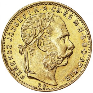 Rakúsko, Rakúsko-Uhorsko, František Jozef I. (1848-1916), 8 forintov 1882, Kremnica