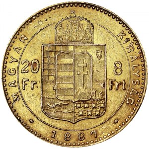 Österreich, Österreichisch-Ungarische Monarchie, Franz Joseph I. (1848-1916), 8 Forint 1887, Kremnitz