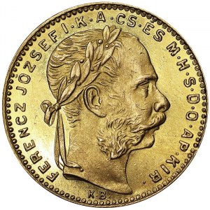 Austria, Austro-Hungarian Empire, Franz Joseph I (1848-1916), 8 Forint 1890, Kremnitz