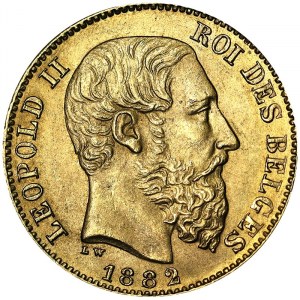 Belgien,Leopold II (1865-1909), 20 Francs 1882