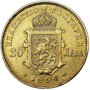 Bulgaria, Kingdom, Ferdinand I (1887-1918), 20 Leva 1894, Kremnitz