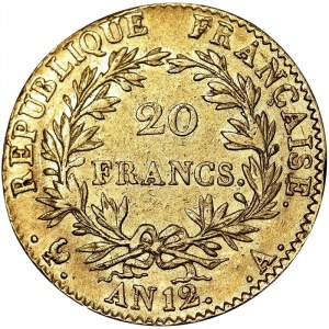 Francúzsko, Napoleon I. ako prvý konzul (1797-1814), 20 frankov An. 12 1803-1804, A Paris