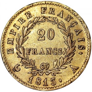 France, Napoleon I (1797-1814), 20 Francs 1813, A Paris