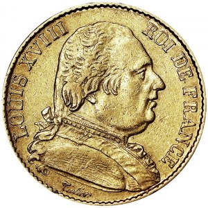 Francia, Luigi XVIII (1814-1824), 20 franchi 1814, A Parigi