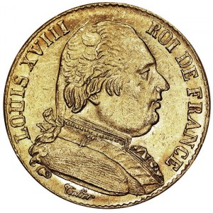 France, Louis XVIII (1814-1824), 20 Francs 1815, L Bayonne