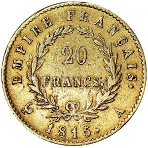 Francia, Napoleone I (1815), 20 franchi 1815, A Parigi