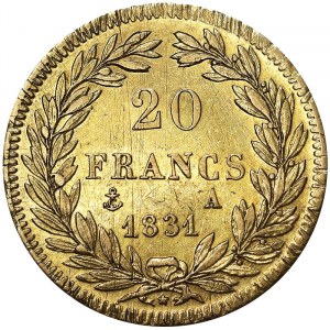 Francúzsko, Ľudovít Filip I. (1830-1848), 20 frankov 1831, A Paris