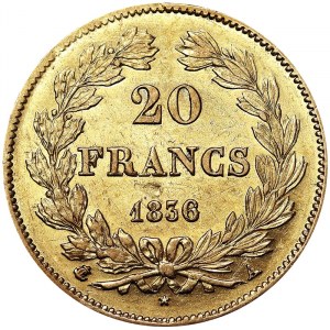 Francia, Luigi Filippo I (1830-1848), 20 franchi 1836, A Parigi
