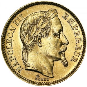 Francia, Napoleone III (1852-1870), 20 franchi 1864, A Parigi