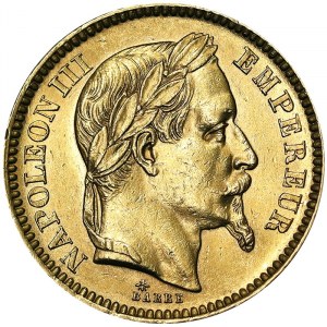 France, Napoléon III (1852-1870), 20 Francs 1864, A Paris